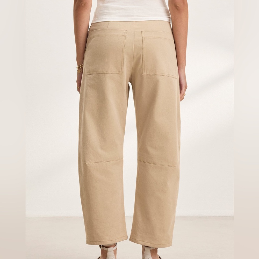 NWT Velvet By Graham & Spencer‎ Alexis Barrel Khaki Twill Pants - Picture 3 of 13